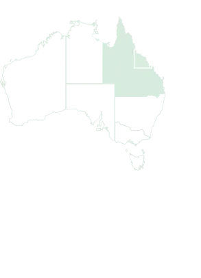 Map of Queensland Inverted